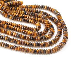 Tiger Eye Faceted Spacer Rondelle 2x5mm