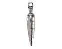 Antique Silver (plated) Carrot Focal 6x30mm