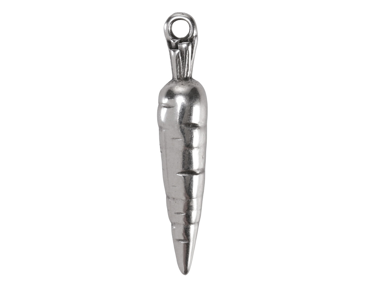 Antique Silver (plated) Carrot Focal 6x30mm