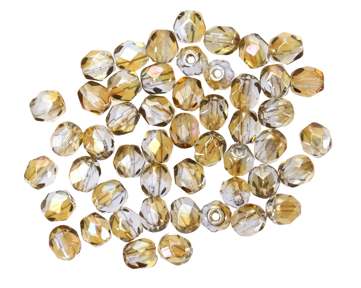 Czech Glass Twilight Crystal Fire Polished Round 4mm