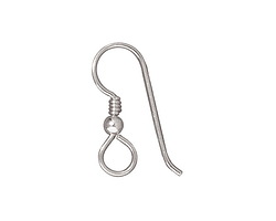 TierraCast Sterling Silver Earwire w/ 3mm Bead, Coil & Large Loop