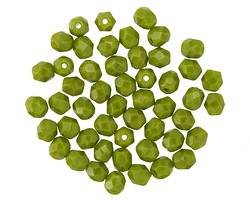 Czech Glass Opaque Olive Fire Polished Round 4mm