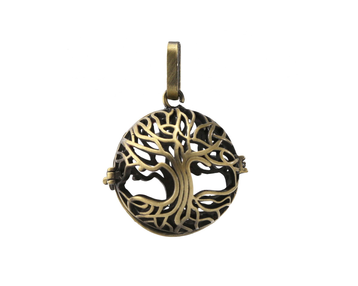 Antique Brass (plated) Tree of Life Diffuser Locket 25x37mm