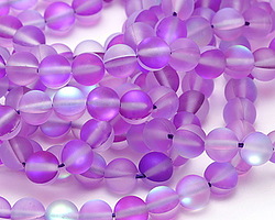 Violet Fused Glass AB (matte) Round 6mm