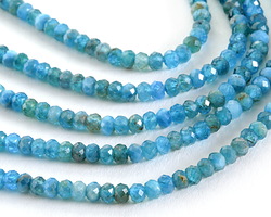 Pacific Blue Apatite (A) Faceted Rondelle 2x3mm