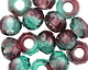 Czech Glass Amethyst & Teal Large Hole Fire Polished Rondelle 8x12mm