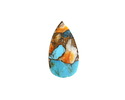 Spiny Oyster Turquoise Mosaic Flat Teardrop 10-13x21-24mm
