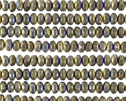 Czech Glass Matte Textured Jet AB w/ Gold Wash Fire Polished Rondelle 2.5x4mm