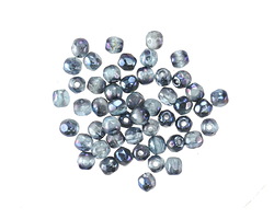 Czech Glass Montana Blue w/ Metallic Blue Fire Polished Round 3mm