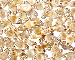 TOHO Cradle Bead Opaque White Picasso Luster Vertical 2-Hole 6x10mm