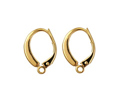 Gold (plated) Flared Leverback w/ Loop 12x16mm (20 pieces)
