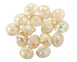 Czech Glass Ivory AB w/ Pearl Luster UFO 8x10mm