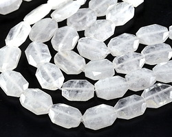 Rock Crystal Quartz Microfaceted Flat Slab 16x12mm
