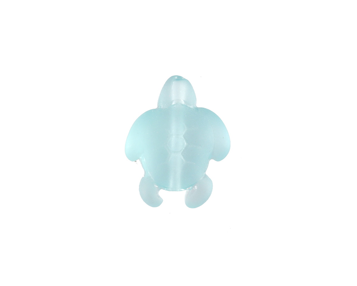 Seafoam Beach-Style Glass Small Sea Turtle 20x15mm