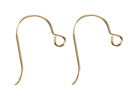 Vintaj Solid Brass Round Loop Ear Wire 27x15mm