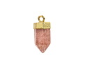 Strawberry Quartz Point w/ Gold Finish 8x16mm