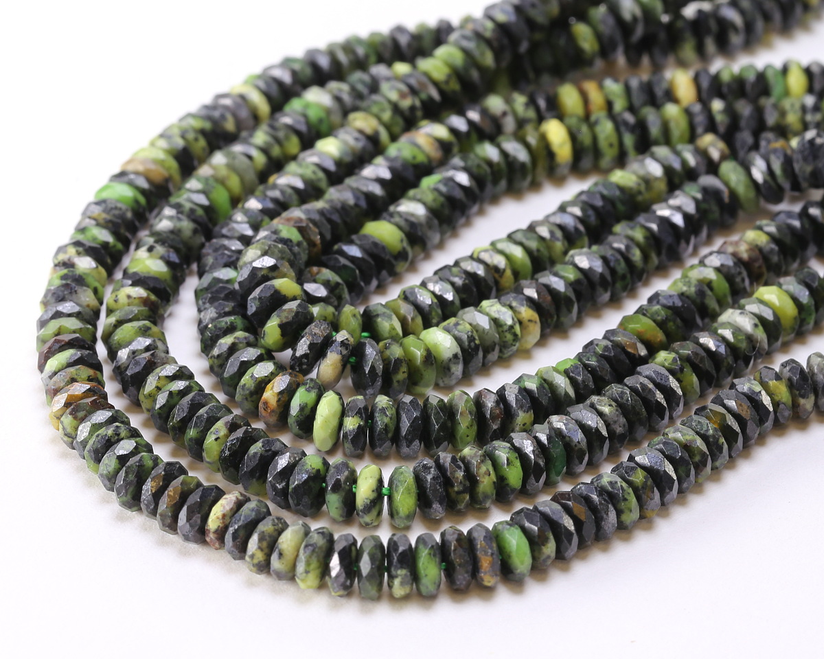 China Chrysoprase (dark) Faceted Spacer Rondelle 2x5mm