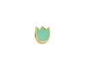 24K Gold (plated) Sweet Mint Enamel Tulip Bead 7.5x9mm