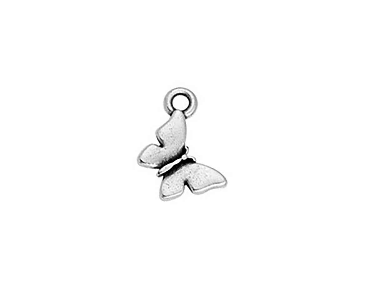 Antique Silver (plated) Mini Butterfly Focal 11x13.5mm