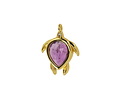 Amethyst w/ Gold Finish Sea Turtle Focal 15x19mm
