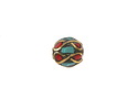 Nepalese Brass Infinity w/ Coral & Turquoise Mosaic Round Bead 10mm