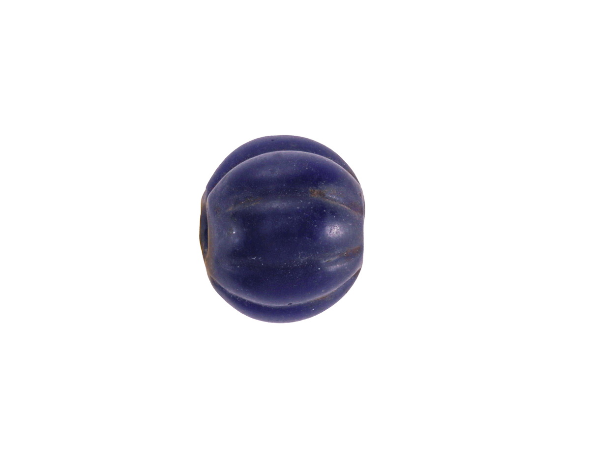 African Glass (Tanzania) Navy Blue Melon 14x15mm