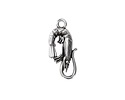 Antique Silver (plated) Shrimp Pendant 11x23mm