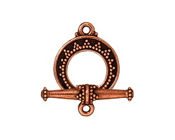 TierraCast Antique Copper (plated) Tapered Bali Toggle Clasp 18x16mm,21 Bar
