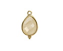 Lemon Quartz w/ Gold Finish Faceted Teardrop Focal 12x21mm