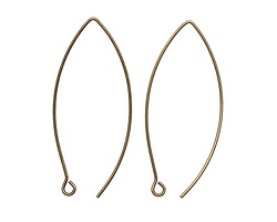 Antique Brass (plated) Horse Eye Earwire 44x17mm