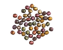 Czech Glass Autumn Metallics Fire Polished Round 3mm