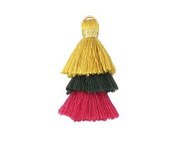 Vintage Garden Mix Small 3-Tiered Tassel 35mm
