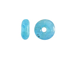 African Recycled Glass Caribbean Blue Mini Donut 12mm