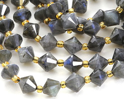 Labradorite (A - dark) Faceted Bicone 8mm