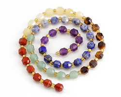 Chakra Mix (Amethyst, Lapis, Brazil Sodalite, Green Aventurine, Tiger Eye, Yellow Calcite, Red Jasper) Energy Tube 6x5mm