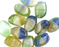 Czech Glass Beach Glass Mix Faceted Nugget 11x7mm