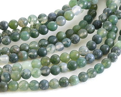 Moss Agate (Matte) Round 4-5mm