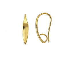 Gold (plated) Short Drip Earwire w/ Loop 11x20mm (20 pieces)