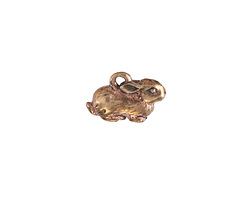 Green Girl Bronze Tiny Bunny Charm 15x10mm