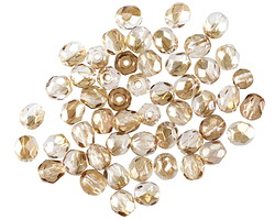 Czech Glass Crystal Sand Luster Fire Polished Round 4mm