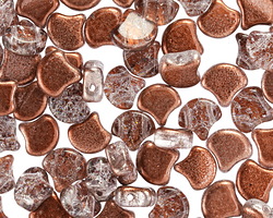 Matubo Czech Glass ColorTrends: Slushy Cola 2-Hole Ginkgo Leaf 7.5mm