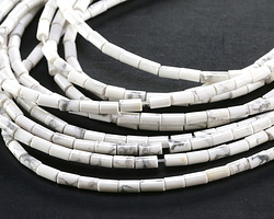 White Howlite Tiny Tube 4x2mm