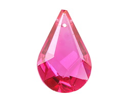 Czech Antique Crystal Strawberry Faceted Drop Focal 19x28mm