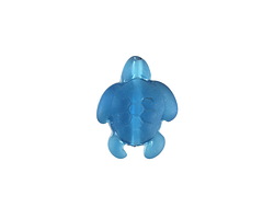 Peacock Blue Beach-Style Glass Small Sea Turtle 20x15mm