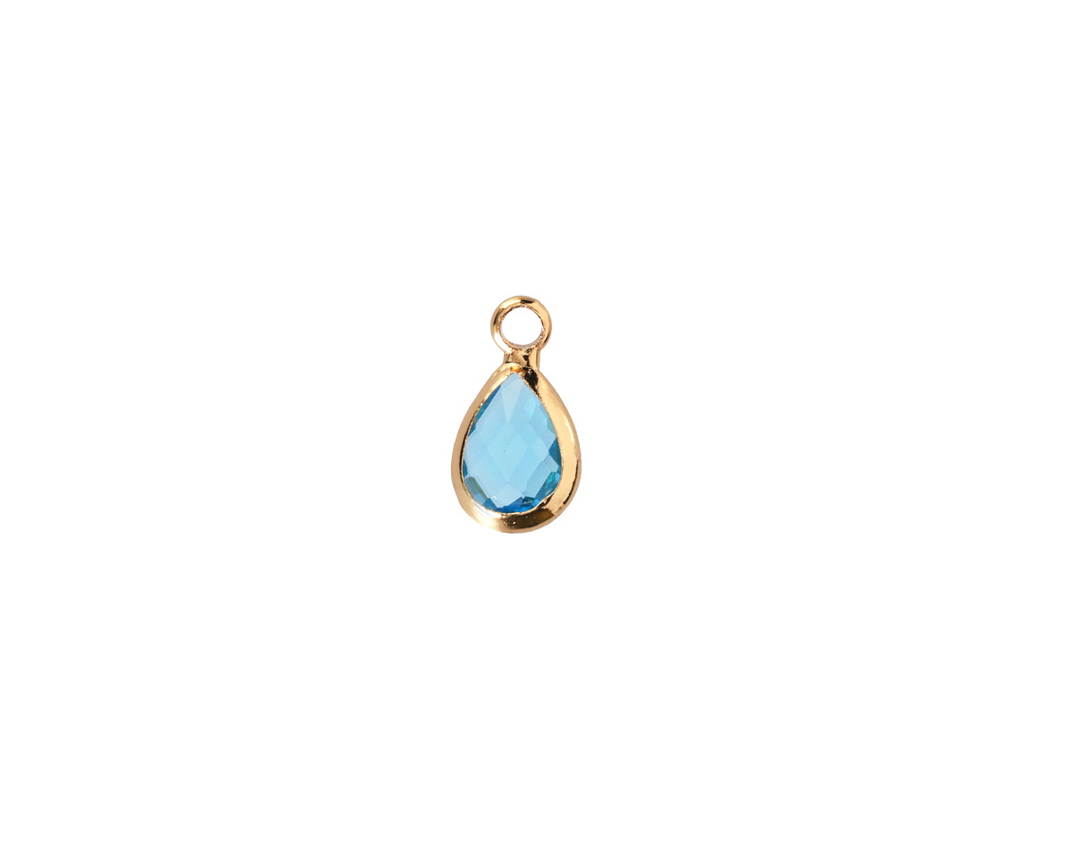 Capri Crystal Teardrop in Gold Finish Bezel 6.5x11.8mm
