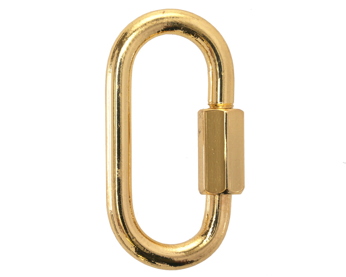 18K Gold (plated) X-Large Screw Lock Carabiner Clasp 17.5x34mm