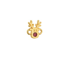 24K Gold (plated) Enamel Rudolph the Reindeer Link 10x11.5mm