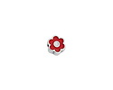Antique Silver (plated) Red/White Enamel Daisy Bead 8mm