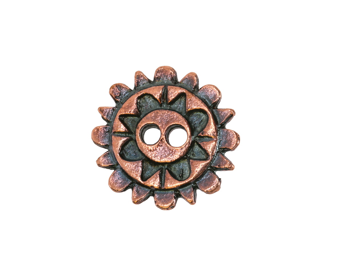 Mykonos Antique Copper (plated) Sunshine Button 20mm