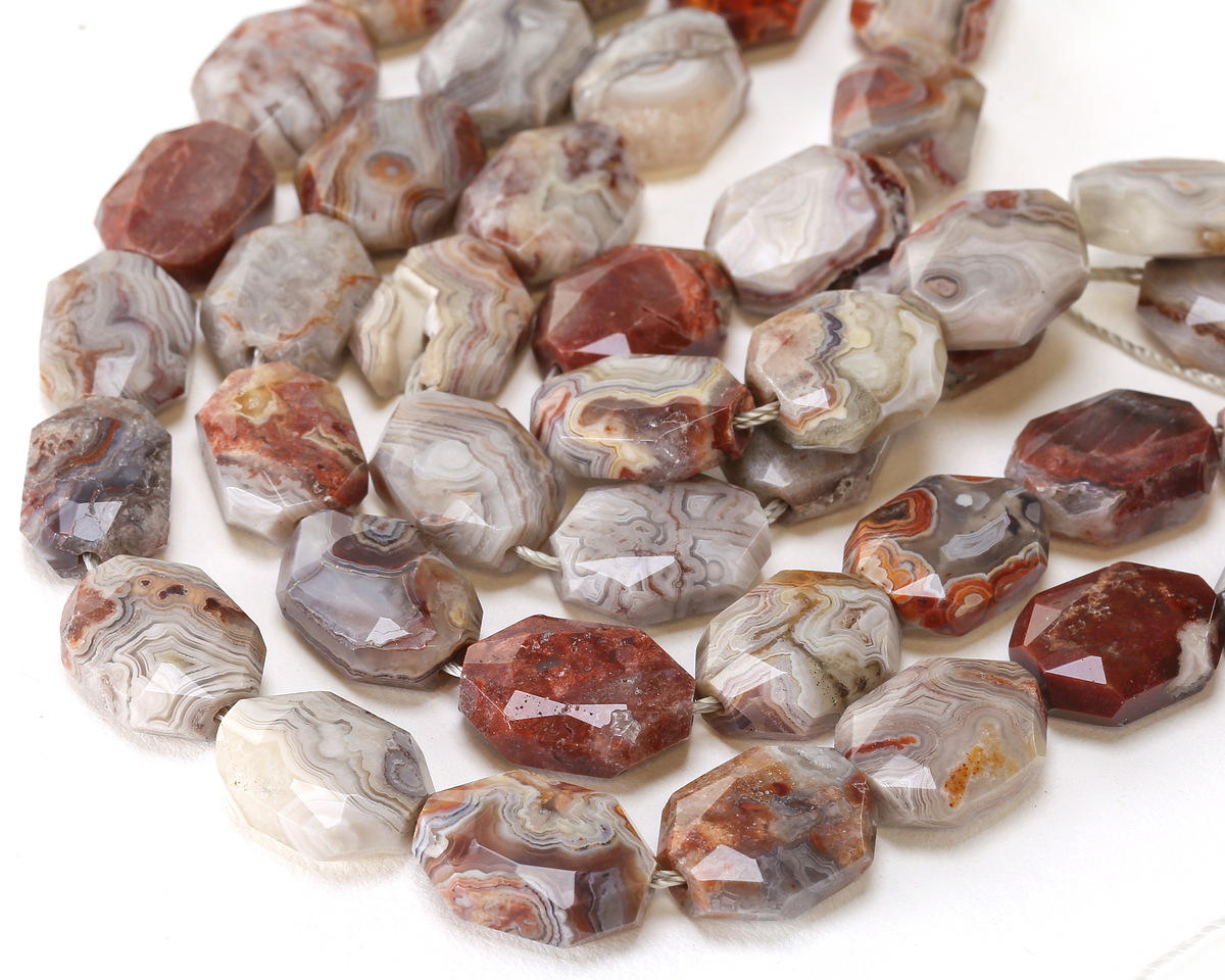 Laguna Lace Agate Microfaceted Slab 16x12mm